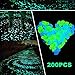 Aukora Glow in The Dark Garden Pebbles for Christmas Decorations Outdoor, 200pcs Decorative Stones Aquarium Rocks for Garden Walkway Path Patio Lawn Yard Pot Plants Pool Garden (Green)