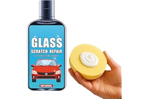 Windshield Scratch Remover - 120ml Automotive Glass Repair Solution with Sponge, Garage Household Vehicle Detailing | Window 