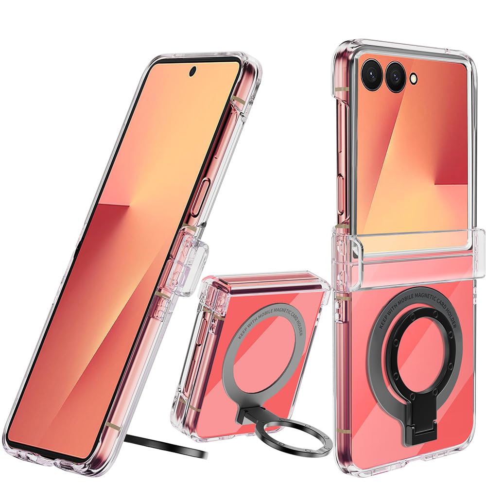 Photo 1 of Pusiikeer Compatible with Samsung Galaxy Z Flip 7 2025 Phone Case,Wireless Charging Ring Holder 