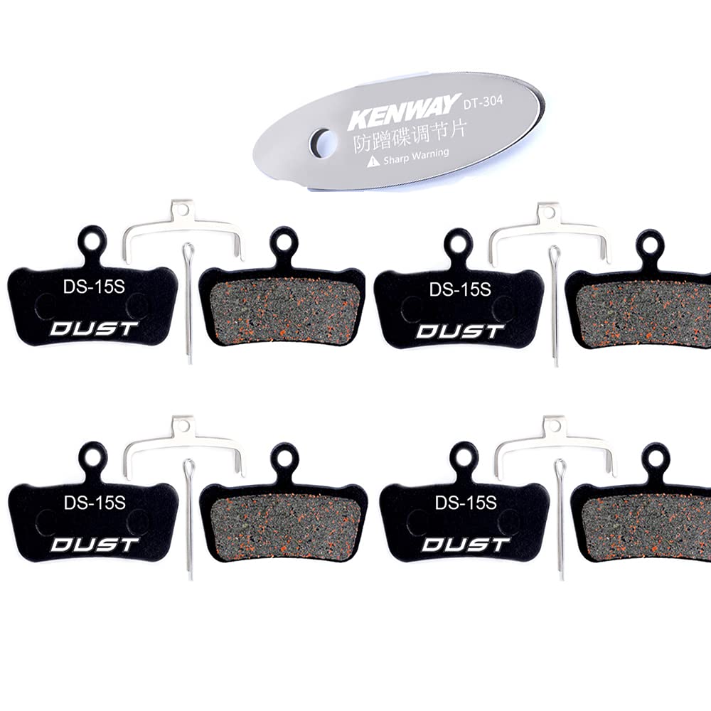 CYCEARTH 4 Pairs Bicycle Bike Disc Brake Pads for Sram Guide RSC R Avid XO XX Elixir 7 9 Trail 4 Piston (Semi-Metallic/Sintered Metal) (Semi-Metallic)
