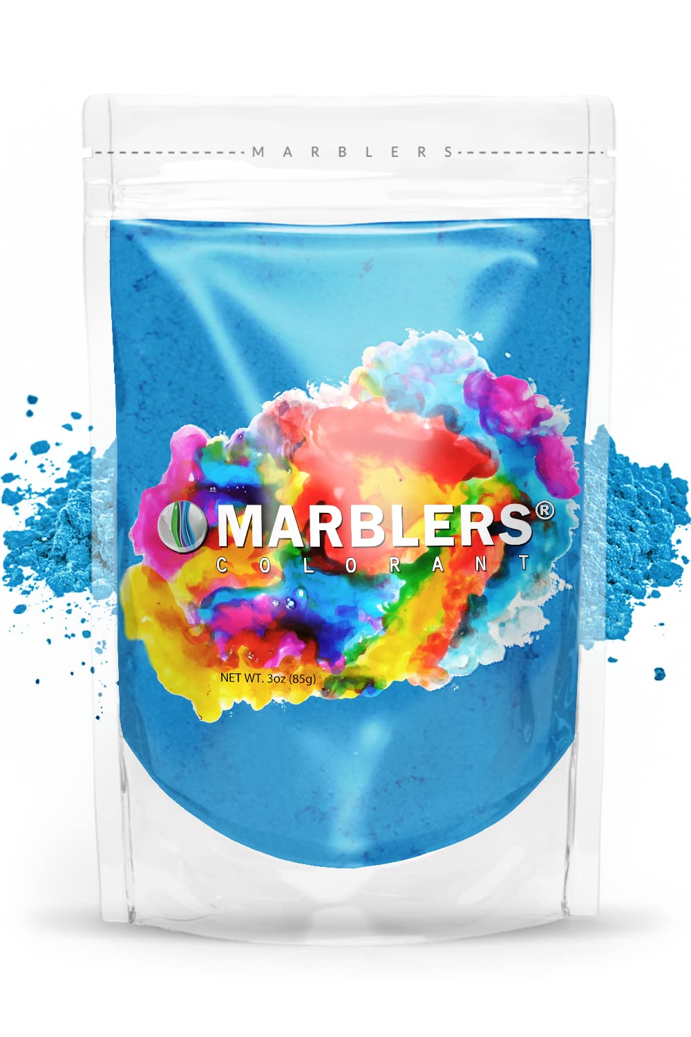 MARBLERS Blue Mica Powder [Cobalt Blue] 3oz (85g) | Cosmetic Grade | Epoxy Resin Pigment | Dye | Non-Toxic, Vegan, Cruelty-Free | Lip Gloss, Nails, Body Butter | Bath Bomb, Candle & Soap Making