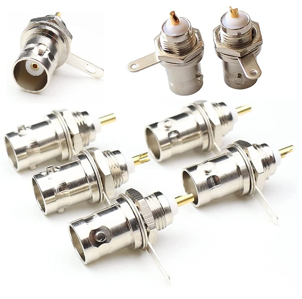 Mytlp BNC Female Jack Bulkhead Solder Panel Mount Insulated Coax Connector (8 Pack)