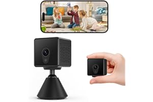 Mini Wireless Security Camera 1080P HD – Smart Indoor WiFi Camera with Automatic Night Vision, Motion Detection, Battery Powe