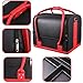HOMFA Makeup Train Case 3 Layer Makeup Organizer Bag with Shoulder Strap Adjustable Dividers for Cosmetics Makeup Brushes Toiletry Jewelry (Black)