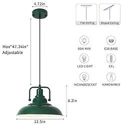 SESIMENT Farmhouse Pendant Light, 12.5inch, 3