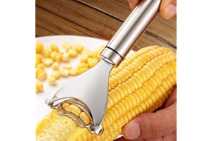 DYCICA Corn Cob Stripper Peeler Remover Salad Making Cutter Easy Clean Corn Cob Stripper Stainless Steel Splitter Tool