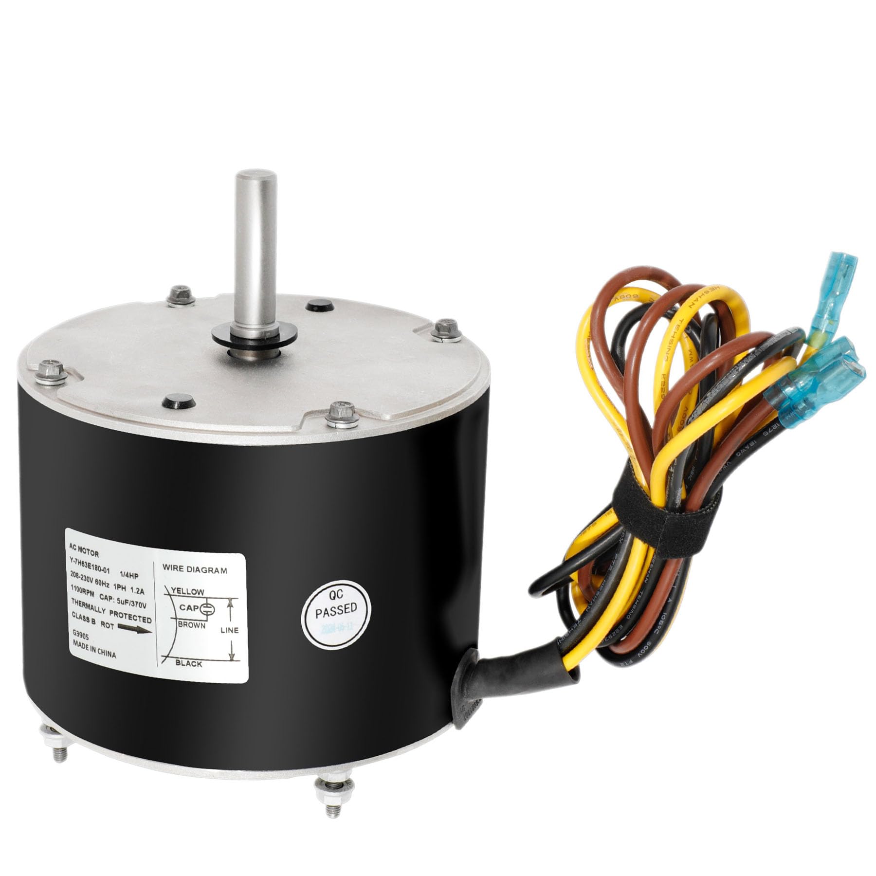 Photo 1 of G3905 Replacement Condenser Fan Motor 5KCP39EGS070S,OEM Standard Upgraded 1/4 Condenser Fan Motor,1/4 HP 208/230V 1100RPM,Fit for Ac GE Genteq Carrier Bryant Payne Dayton,5KCP39EGY823S,HC39GE237,6DLL0