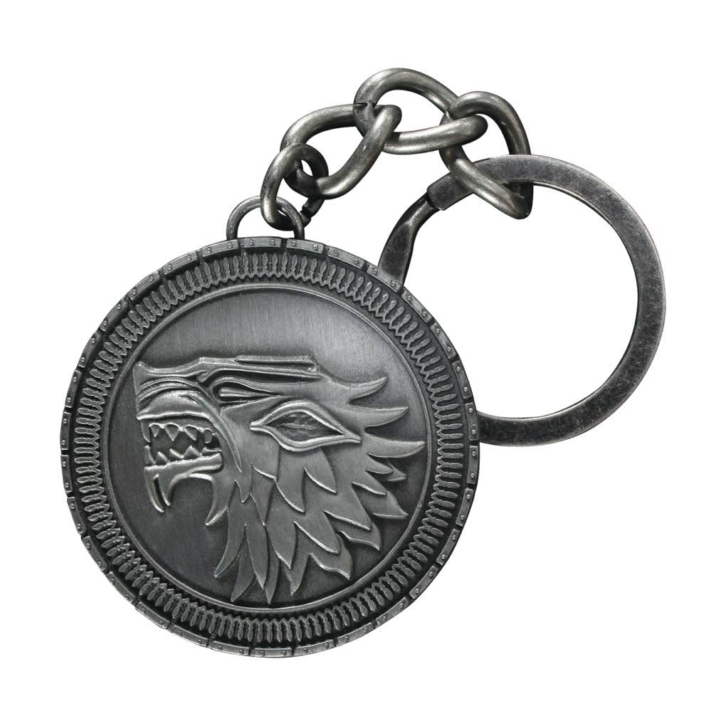 The Noble Collection Game of Thrones Porte-clés Médaillon Emblème Stark, Black, 4.7cm, XT0034