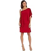 R&M Richards Women's Asymmetrical Elegance Cocktail Dress, Red