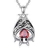 Gothic Necklace 925 Sterling Silver Bat/Bib Pendant Halloween Gothic Jewelry Gifts For Women Female
