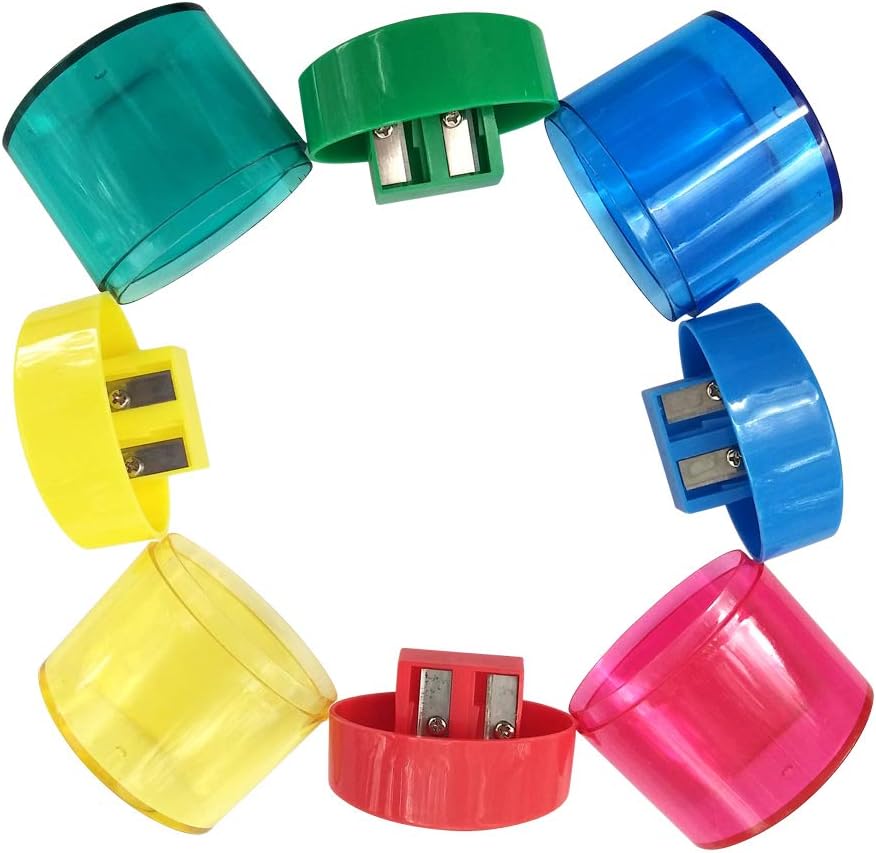 12 Pack Dual Hole Pencil Sharpener with Cover Manual Pencil Sharpeners