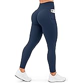 Olmlmt Women’s Yoga Pants with Pockets, High Waisted Tummy Control Leggings, 4-Way Stretch for Workout and Gym