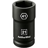 AettherMist1" Drive Metric Budd Wheel Socket &ndash; 41mm Hex x 21mm Square Impact Socket for Heavy-Duty Trucks, Chrome Molybdenum Steel with Anti-Rust Phosphate Manganese Finish