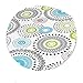 Home Bargains Plus Whimsy Circle Contemporary Print Indoor/Outdoor Vinyl Flannel Backed Fitted Tablecloth - Fits Table to 52 Inch Round