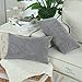 CaliTime Throw Pillow Covers Pack of 2 Comfy Corduroy Corn Striped Waffle Decorative Cushion Cases for Couch Sofa Bed Farmhouse 12 X 20 Inches Medium Grey
