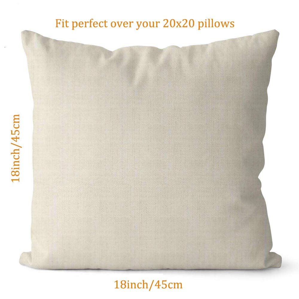 DAJIEWENHUA Christmas Pillow Covers 18x18 Set of 4 for Christmas Pillow Cover Winter Holiday Rustic Linen Cushion Case for Sofa Couch Christmas Decorations Throw Pillow Covers