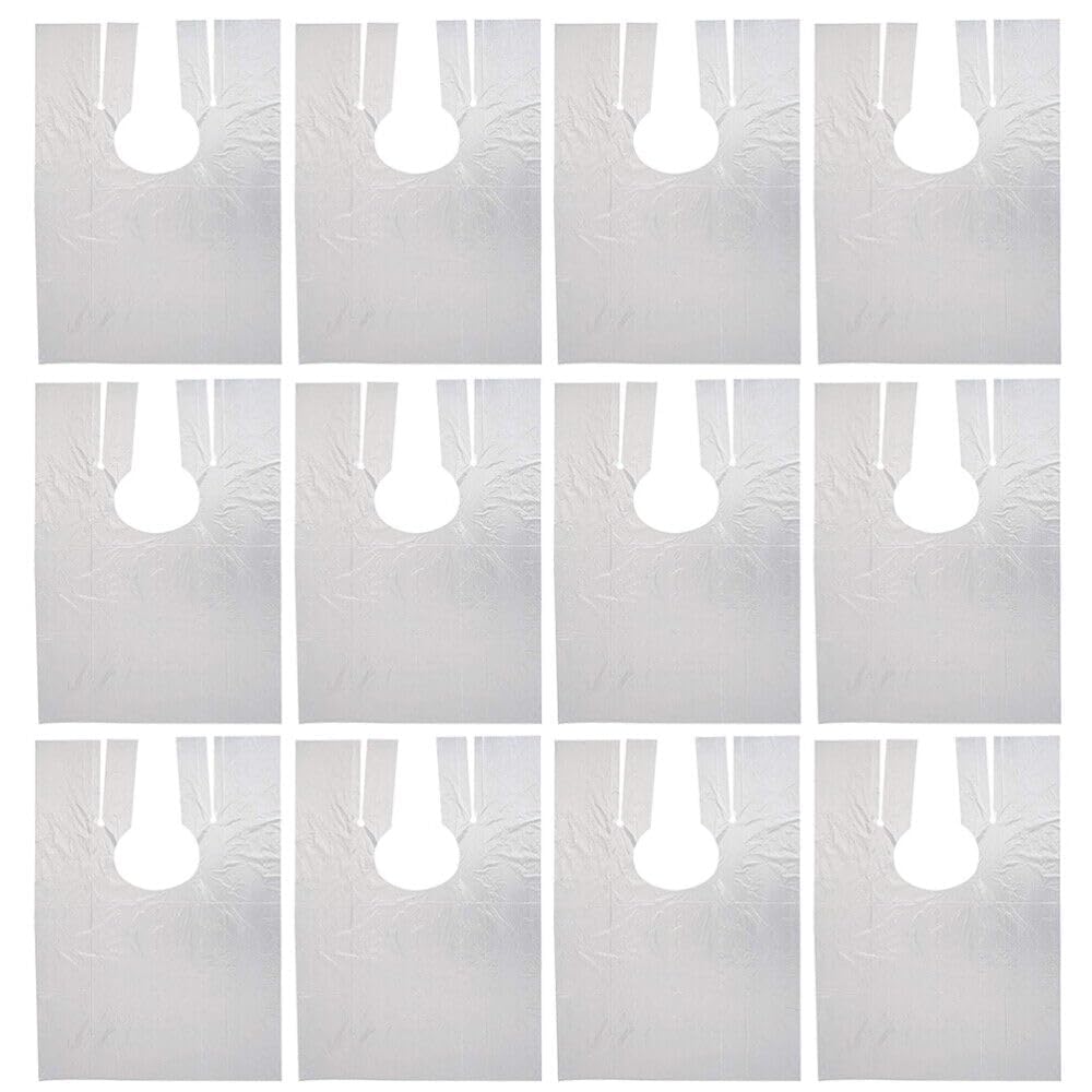 FATASH Disposable Hairdressing Cape 50 Pack – Full Length Waterproof Barber Gown – Thick Transparent Plastic Salon Apron for Hair Cutting & Colouring – Unisex Professional & Home Use