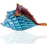 EUSTUMA Hand Blown Glass Conch Figurines Ornament,Sea Animal Ornament for Home Decor,Sea Animals Collection for Birthday Gift,Glass Seashell
