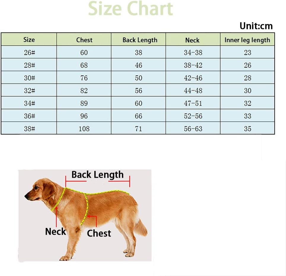 Dog Clothes,Pet Pajamas Sleeping Clothe Elastic Anti-hair Dust-proof Four-legged Garment Jumpsuit Clothes for Medium Dogs Large Dogs (26 - Image 5