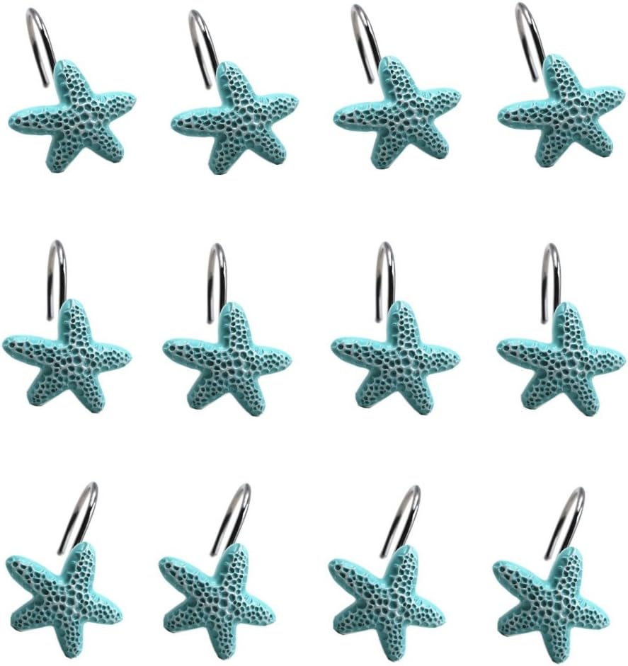 CA MUR Sea Star Fish Resin Decorative Shower Curtain Hooks