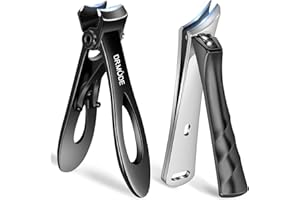 Toenail Clippers for Thick Toenails for Seniors, DRMODE Upgrade Slanted Curved Nail Clippers for Men Thick Ingrown Nails with Wide Opening, Heavy Duty Fingernail Toenail Clipper Cutter Trimmer