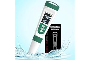 ALMPAL 5-in-1 Water Quality Tester - TDS/PH/Temp/Salt/EC Meter - High-Precision Chip & Algorithm for Fast & Accurate Measurements - Ideal for Drinking, Tap, Well, Pool, Aquarium, Hydroponics
