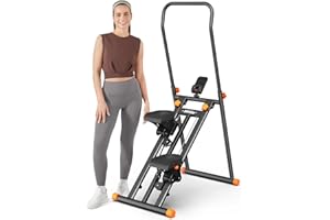 HitGo Stair Stepper for Home Gym, Vertical Stair Climber Machine for Full-Body Workout, Compact & Foldable Cardio Stepper with Adjustable Handlebar & Pedals, Extended Step Range