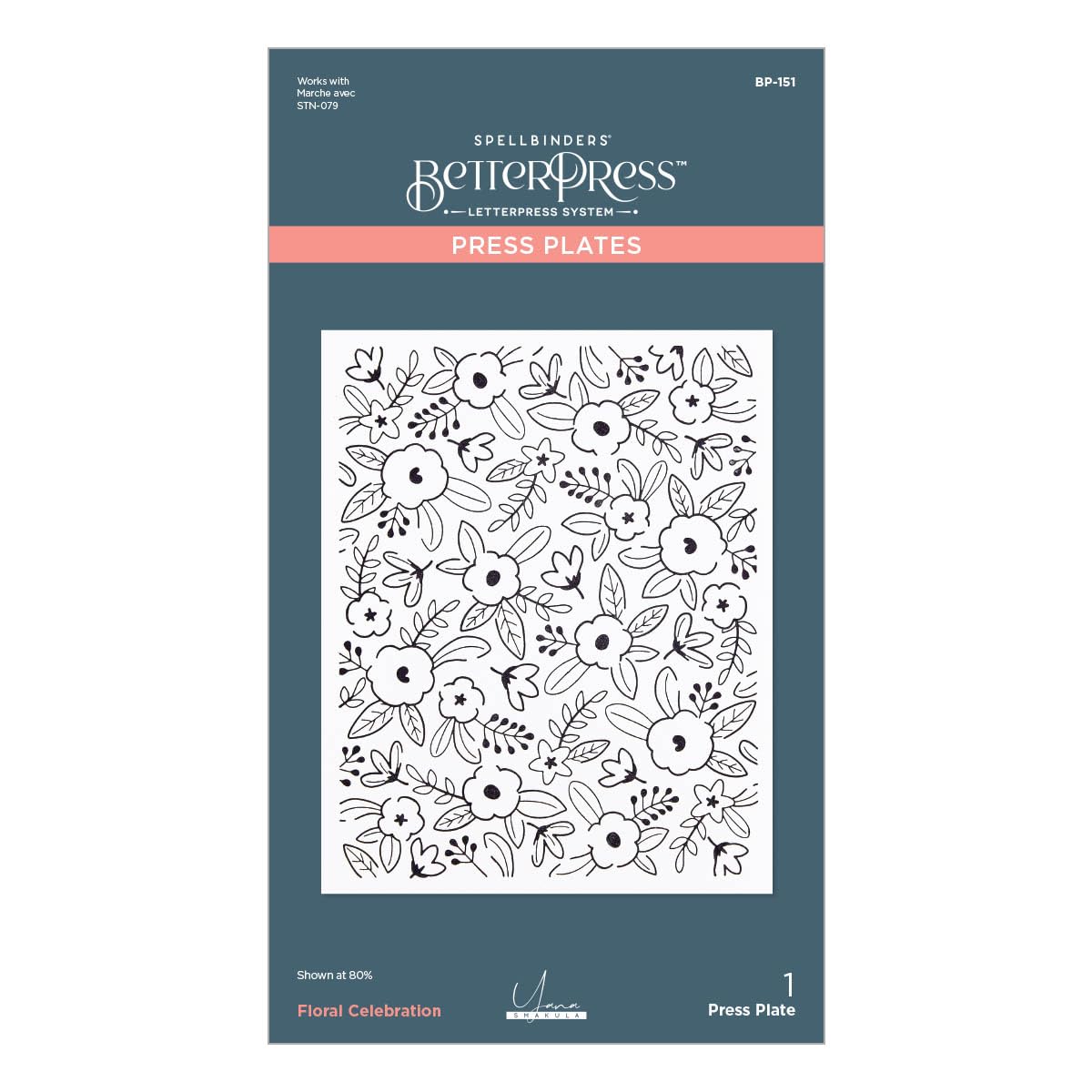 Floral Celebration Press Plate from the Let's Celebrate Collection by Yana Smakula