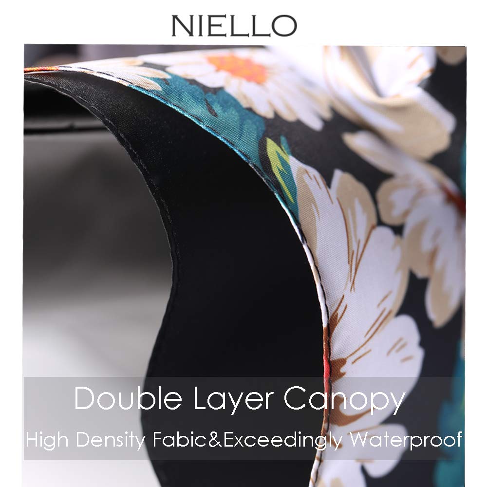 Folding Compact Travel Umbrella Waterproof/Sun Block/Windproof Double Canopy Daisy