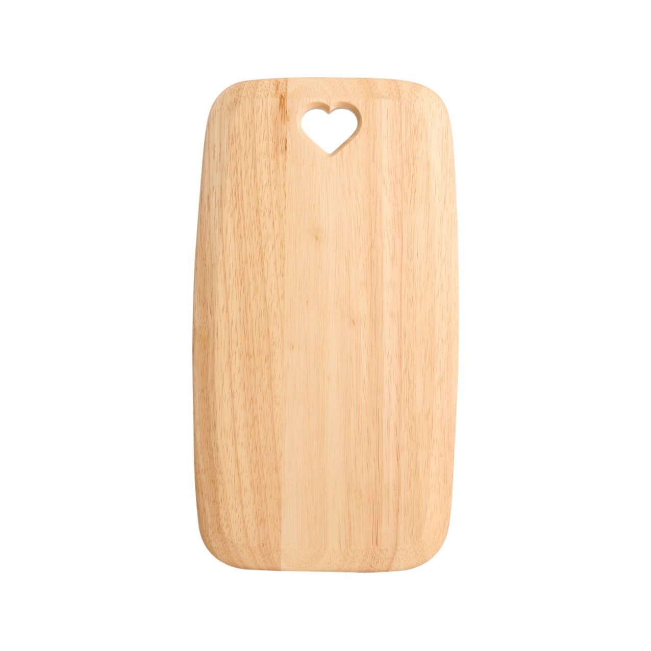 T&G Colonial Home Rectangular Chopping Board with Heart Cut-Out in Hevea, Medium, 35 x 19 x 1.5 cm