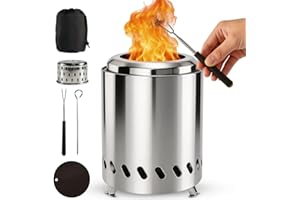 Smokeless Tabletop Fire Pit, Stainless Steel Portable Table Top Fire Pit for Camping, Outdoor, Indoor, Garden