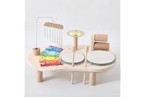 Promise Babe Wooden Musical Instruments for Toddlers 1-3, Percussion Instruments for Kids Baby Drum Set Xylophone, Montessori Educational Musical Toys, Gifts for Girls Boys Christmas