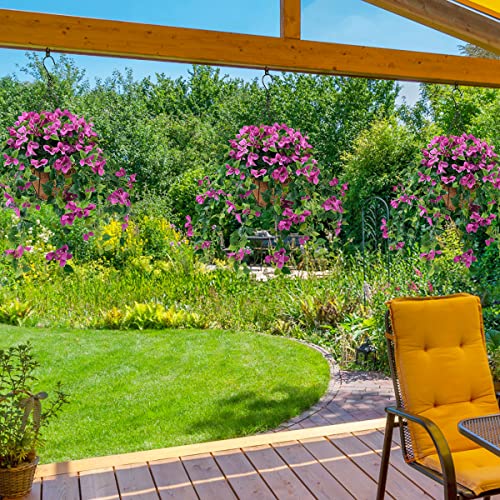 Artificial Flowers Hanging Basket with Bougainvillea Silk Vine Flowers