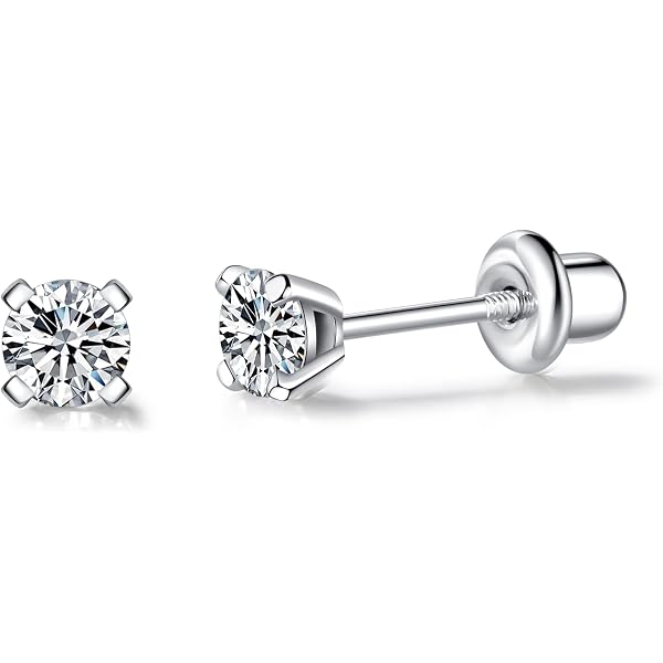 WOMEN MEN GENUINE 925 SOLID STERLING SILVER CUBIC ZIRCONIA ROUND