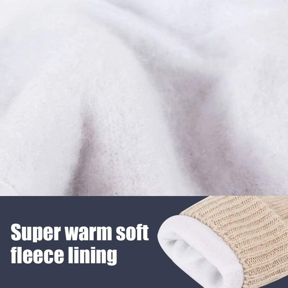 Winter Wool Warm Gloves For Women, Anti-Slip Knit Touchscreen Thermal Cuff Snow Driving Gloves With Thick Thinsulate Lining (Black) at  Women’s Clothing store