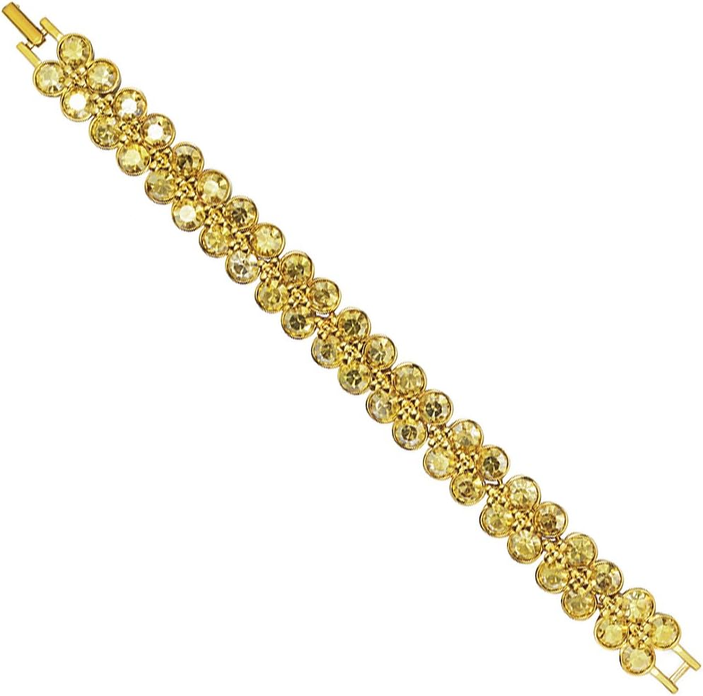Cristalina 18ct Gold Plated Champagne Party Bracelet of 19cm