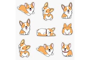 SMJ DESIGNS MAGNET Kawaii Corgi Vinyl Waterproof Magnetic Sticker Vinyl Waterproof Magnet Decal Car 5"
