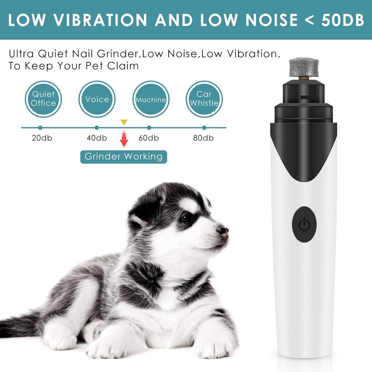 FlyBanboo Pet Nail Grinder, Fast&Quiet USB Rechargeable Eelectric Pet Nail Trimmer Painless Paws Paws Grooming, Trimming, Shaping, and Smoothing for Dogs & Cats, Pet Nail kit : Pet Supplies