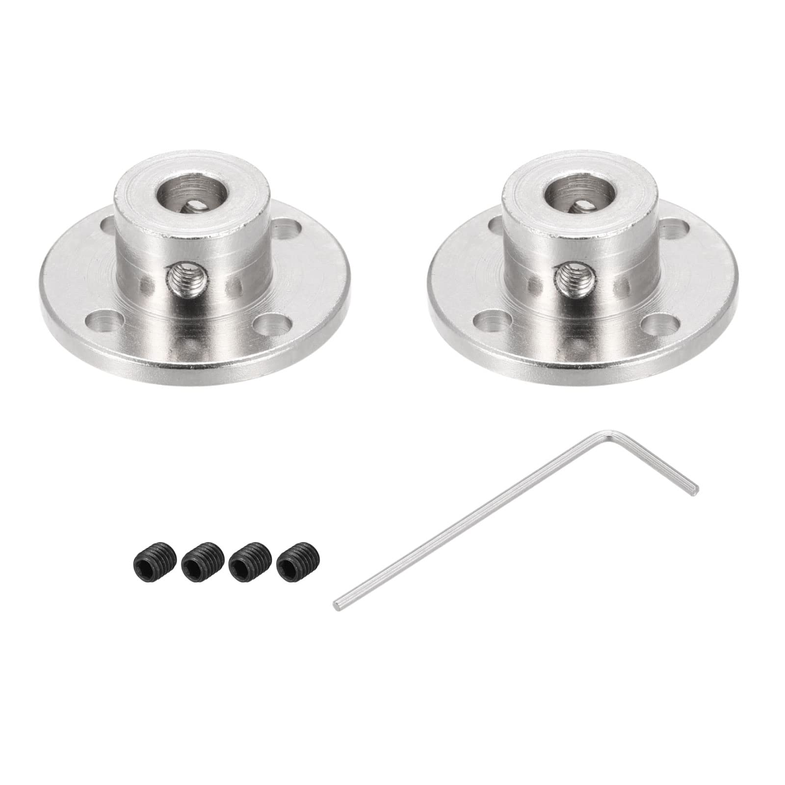 Rebower 7mm Rigid Flange Coupling Connector Motor Coupler (w Screw 1pcs M2 Hex Wrench),[for DIY Stepper Motors]-2 Pack