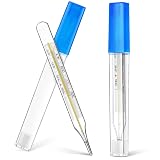 MAGICLULU 2Pc Glass Oral Temperature Adult Free Clinic Armpit Fast Reading Fever Indicator (℃ Large)