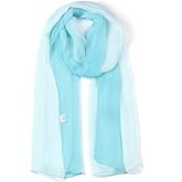 uxcell Long Chiffon Lightweight Sheer Wedding Scarf Silky Gradient Color Party Shawl Spring Summer Beach Wrap for Women