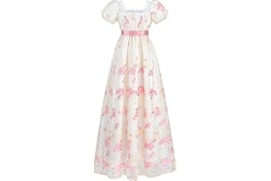 FCCAM FCCAM FCCAM Womens Regency Dresses Costume Empire Waist Dress Victorian Ball Gown 1800s Regency Era Dress