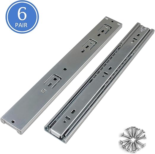 6 Pairs 14 Inch Full Extension Drawer Slides Soft Close Ball