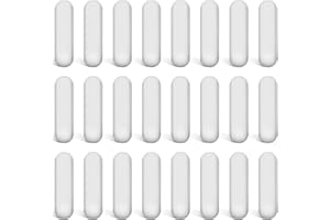 Weewooday 24 Pieces PTFE Magnetic Mixer Stirrer Bar, White Color Stainless Steel Laboratory PTFE Stir Plate Bar, Mixing Plate