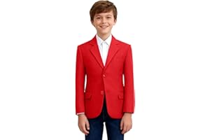 SZZMMER Blazer for Boys Formal Suit Jackets 2 Buttons Boy Sport Coat with Notch Lapel Kids Blazer for Boys Uniform Jacket for School