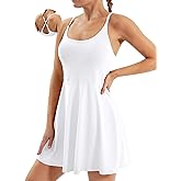 Ewedoos Tennis Dress Womens Athletic Dress Built in Shorts & Bra Adjustable Straps Workout Exercise Golf Summer Dress