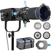 NANLITE Bowens Mount Projection Attachment 25&deg;-45&deg; Optical Snoot Photography Kit Lens Modifier for Nanlite FS-300C/300B FC-300B/300C FC-500B/500C Forza 300/300B/500/500B Aputure 300DII 300C 300X 600D