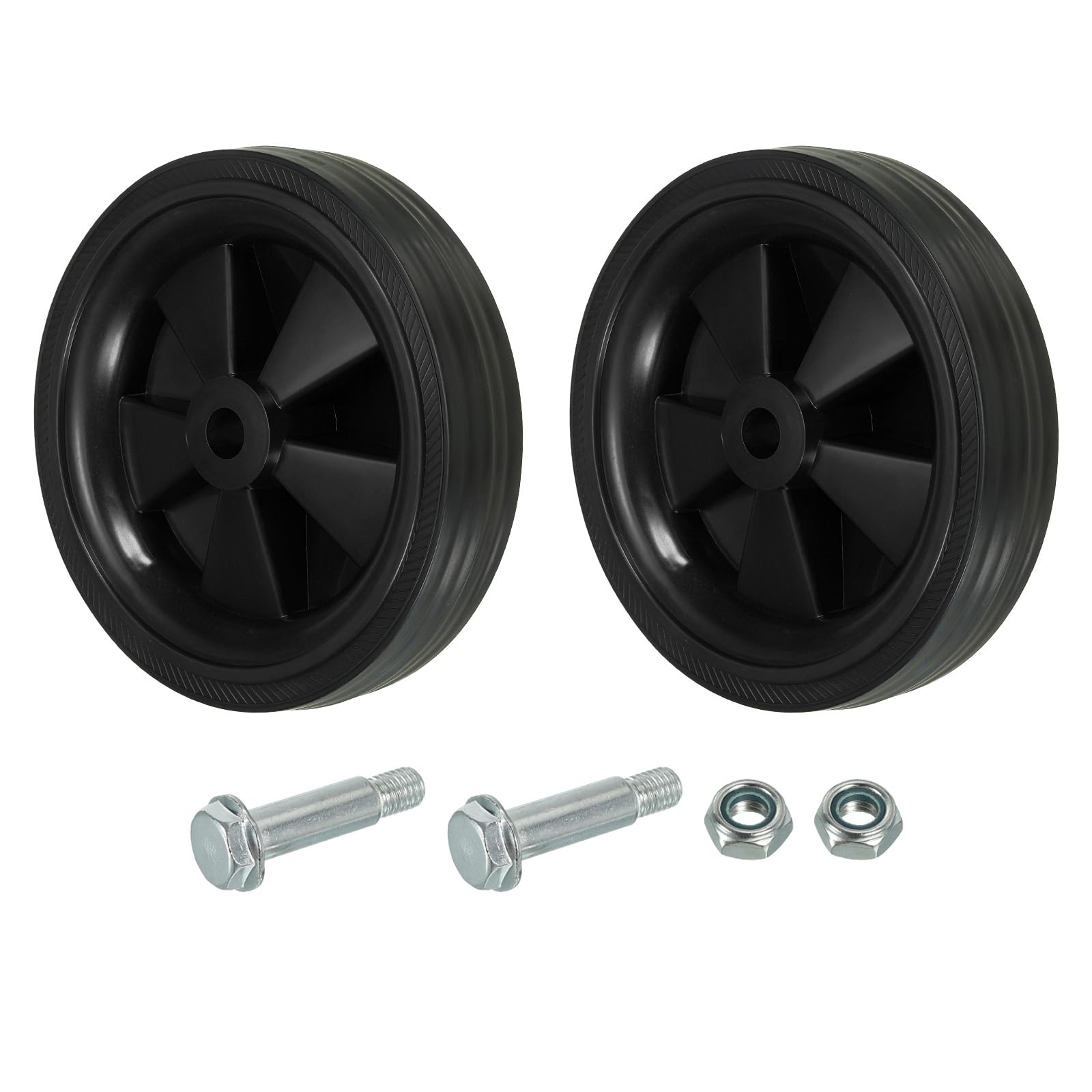 PATIKIL 6" Air Compressor Wheels, 2 Pcs Universal Air Compressor Wheel Replacement Parts with 0.5" Dia. Hole for Easy Mobility, Black