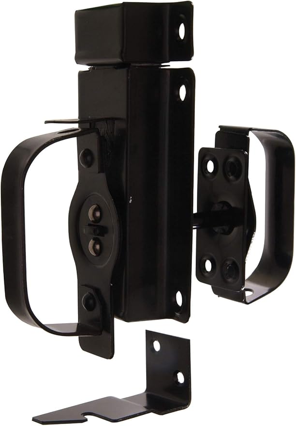 Hardware Essentials Black Swinging Door Latches for 3/4" to 21/4