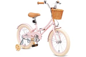 ACEGER Girls Bike with Basket, Kids Bicycle for 3-13 Years, Included Coaster Brake & Caliper Brake, 14 16 18 Inch with Training Wheels, 20 24 26 Inch with Kickstand but no Training Wheels